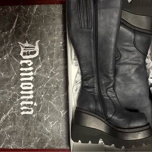 Demonia Black Heeled Boots